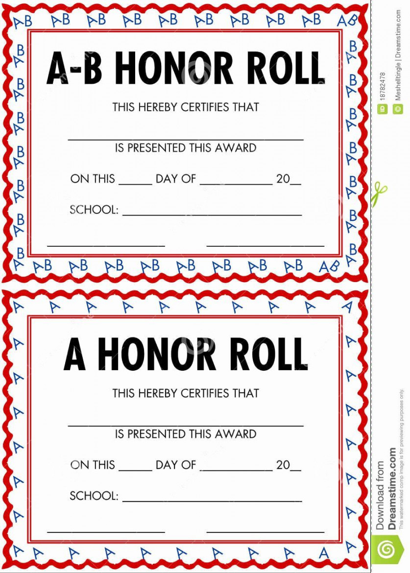 Ab Honor Roll Certificate Template Best Of Honor Roll Certificates