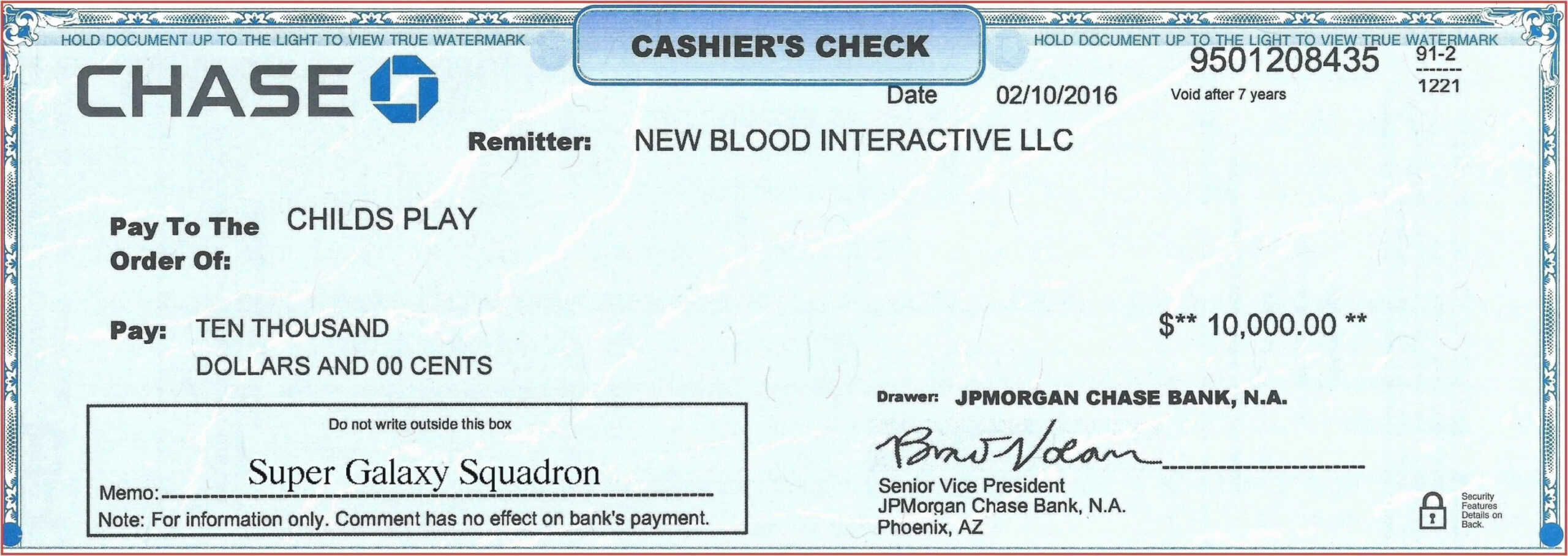 Cashiers Check Template in   Chase bank, Cashier