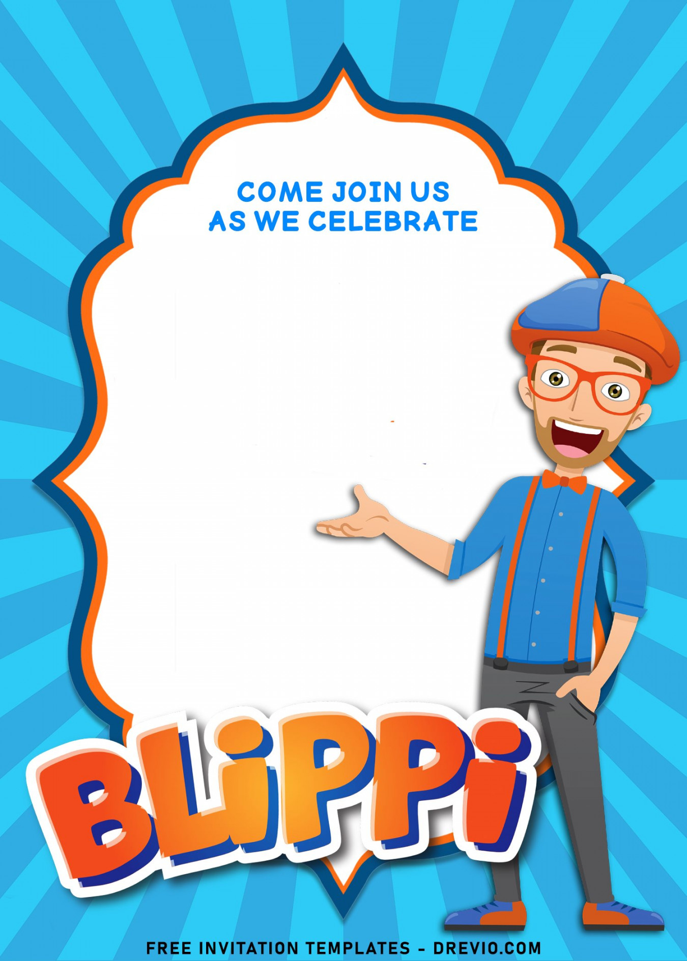 + Cheerful Blippi Kids Birthday Party Invitation Templates