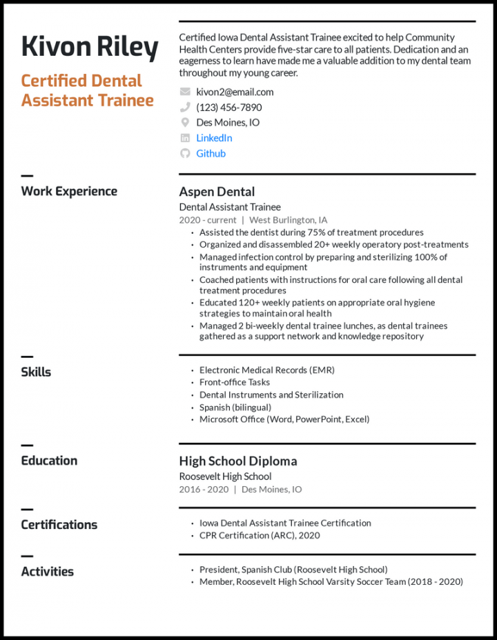 Dental Assistant Resume Examples That Work in