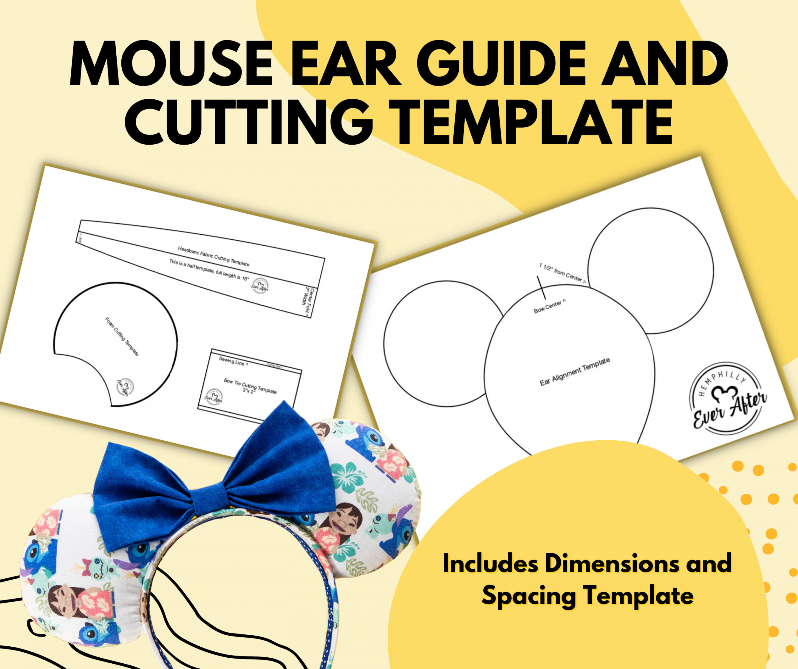 DIY Mickey Ears Downloadable PDF Template Includes Cutting - Etsy