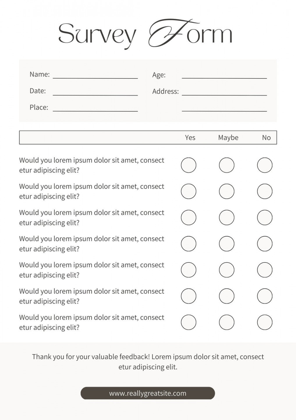 Free and customizable survey templates