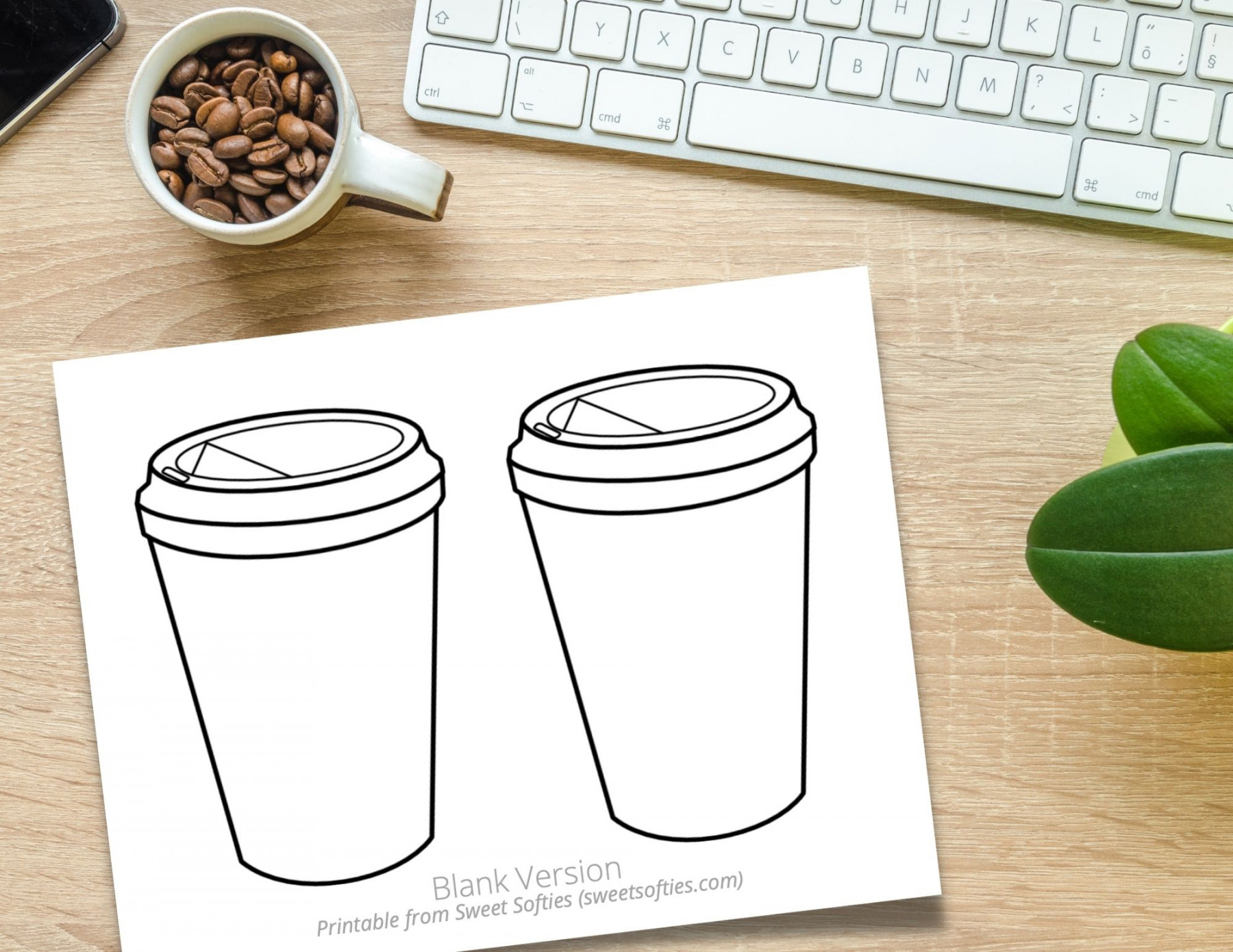 Free Coffee Cup Printable for Crochet & Knit Coffee Sleeves