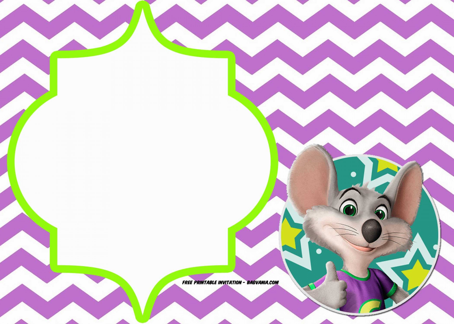 FREE Printable Chuck E Cheese Invitation Templates   FREE