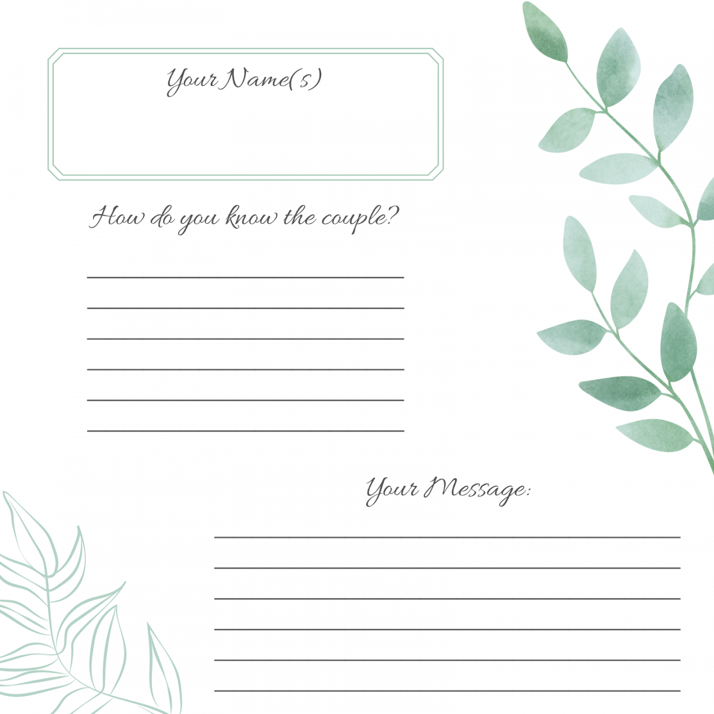 Free Printable Guest Book Template