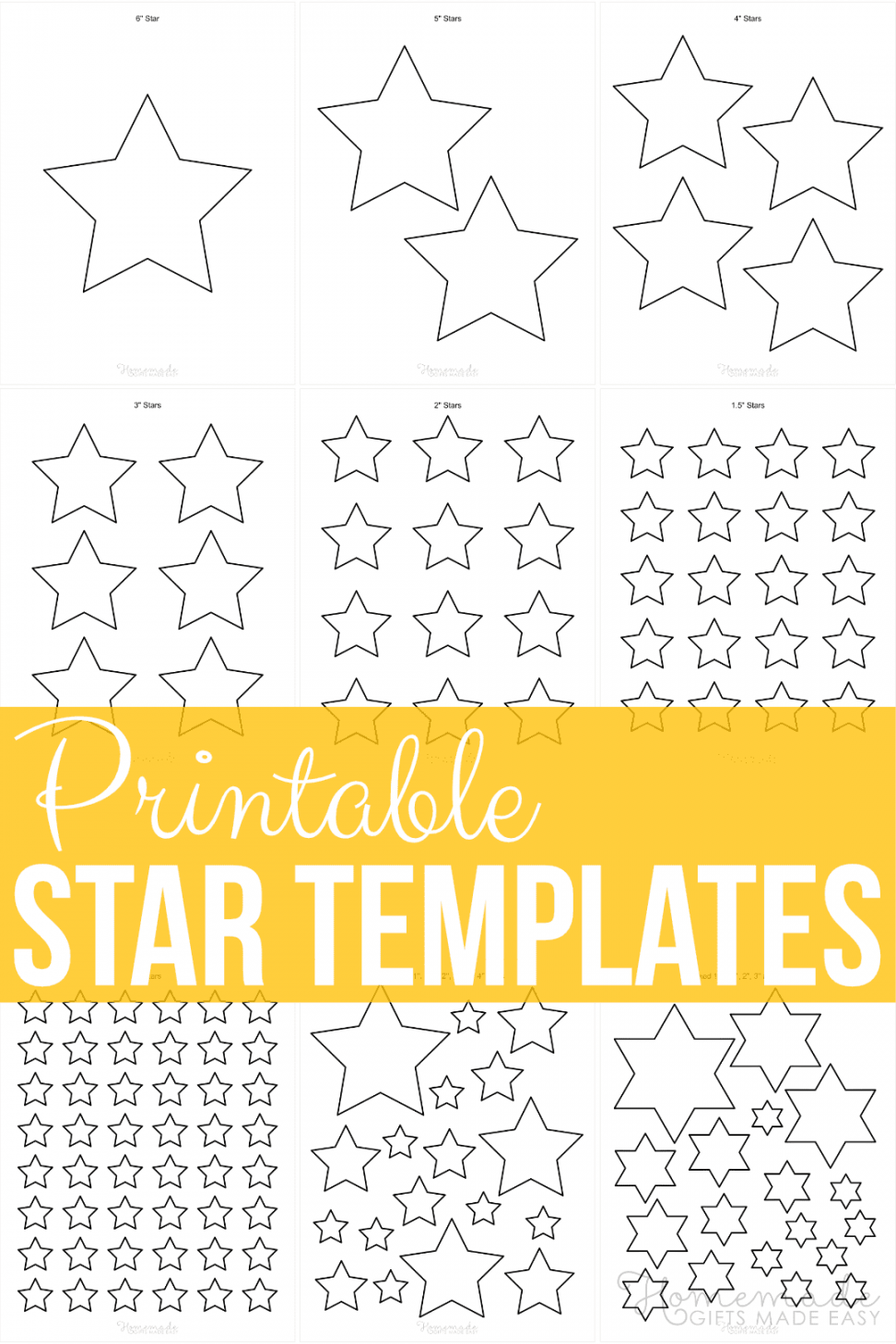 Free Printable Star Templates & Outlines - Small to Large Sizes,