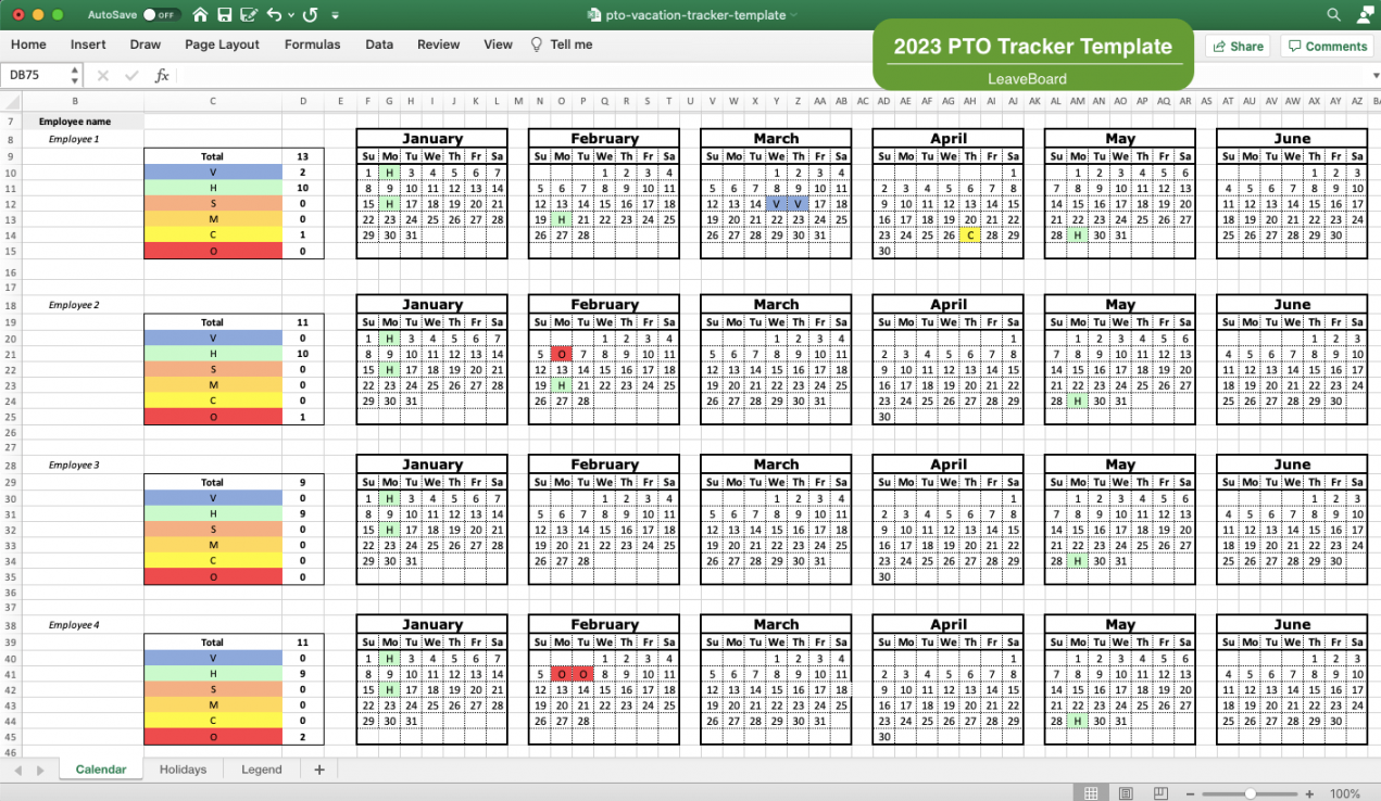 Free PTO Tracking Excel Spreadsheet  Updated for   Leave Board