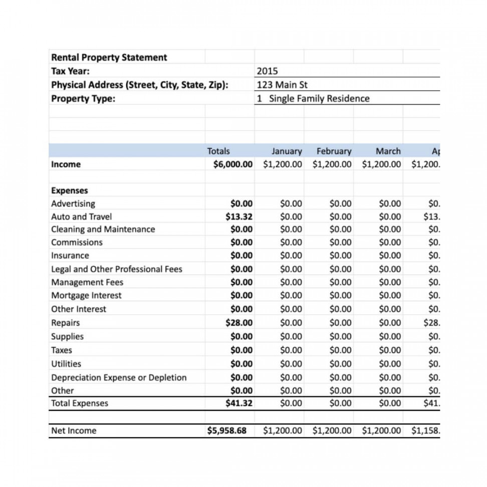 Free Rental Spreadsheet Template  Landlord Studio