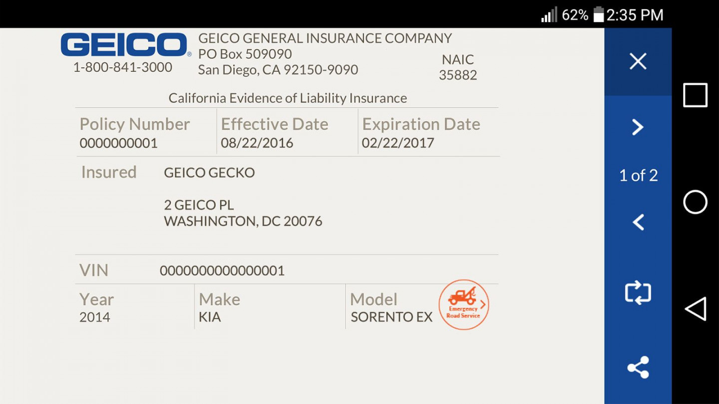 Geico Insurance Card Template Download  Simple Template Design