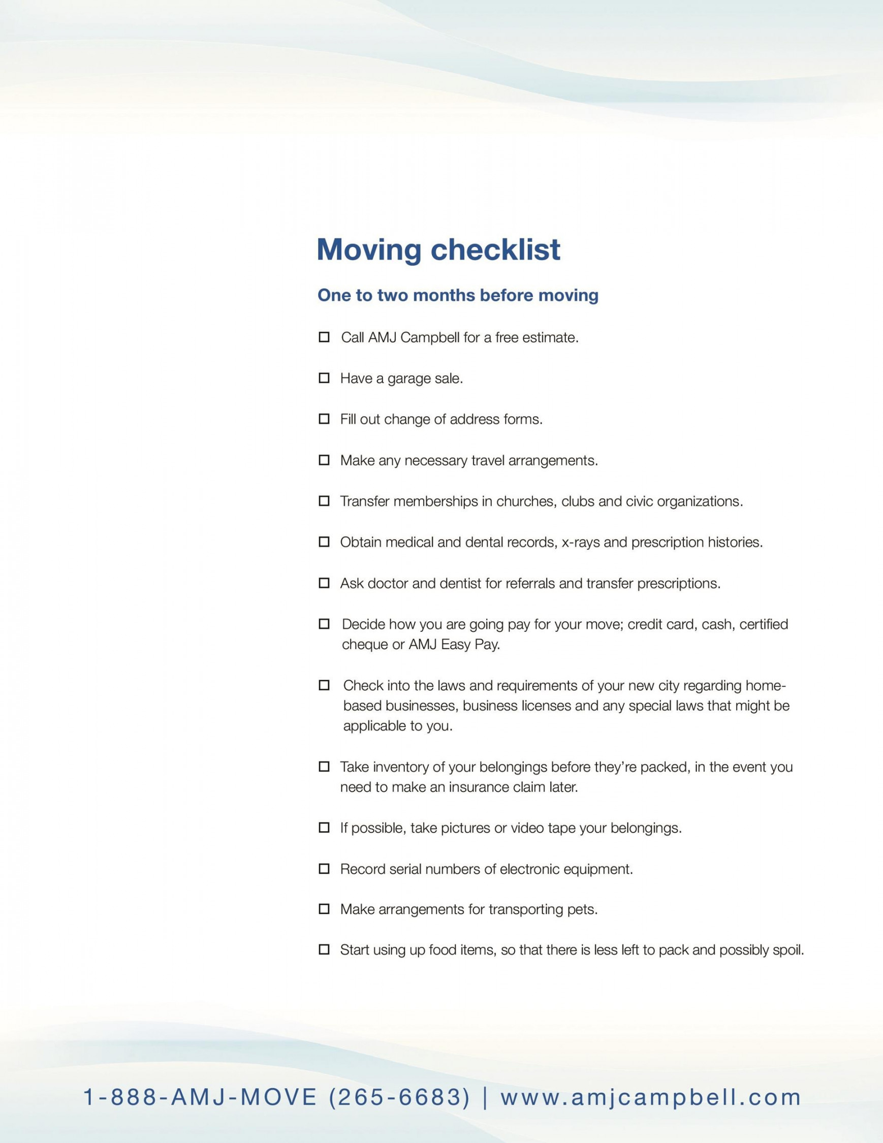 Great Moving Checklists [Checklist for Moving In / Out] ᐅ