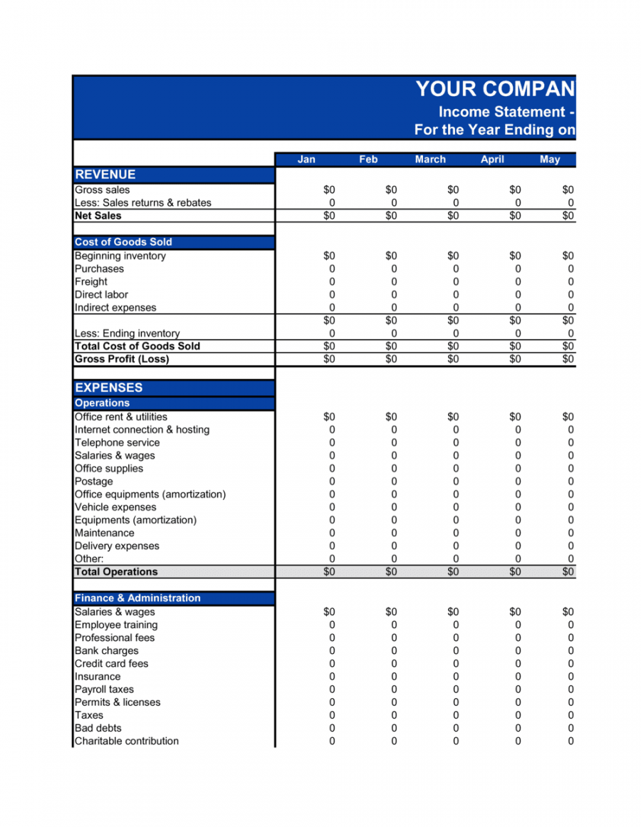 Income Statement_Monthly Template  Business-in-a-Box™