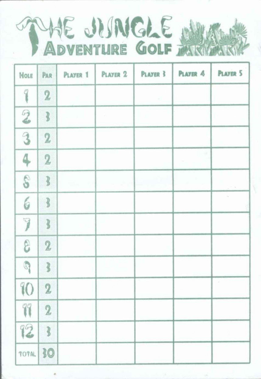 miniature golf mini golf scorecard template - Google Search  Mini