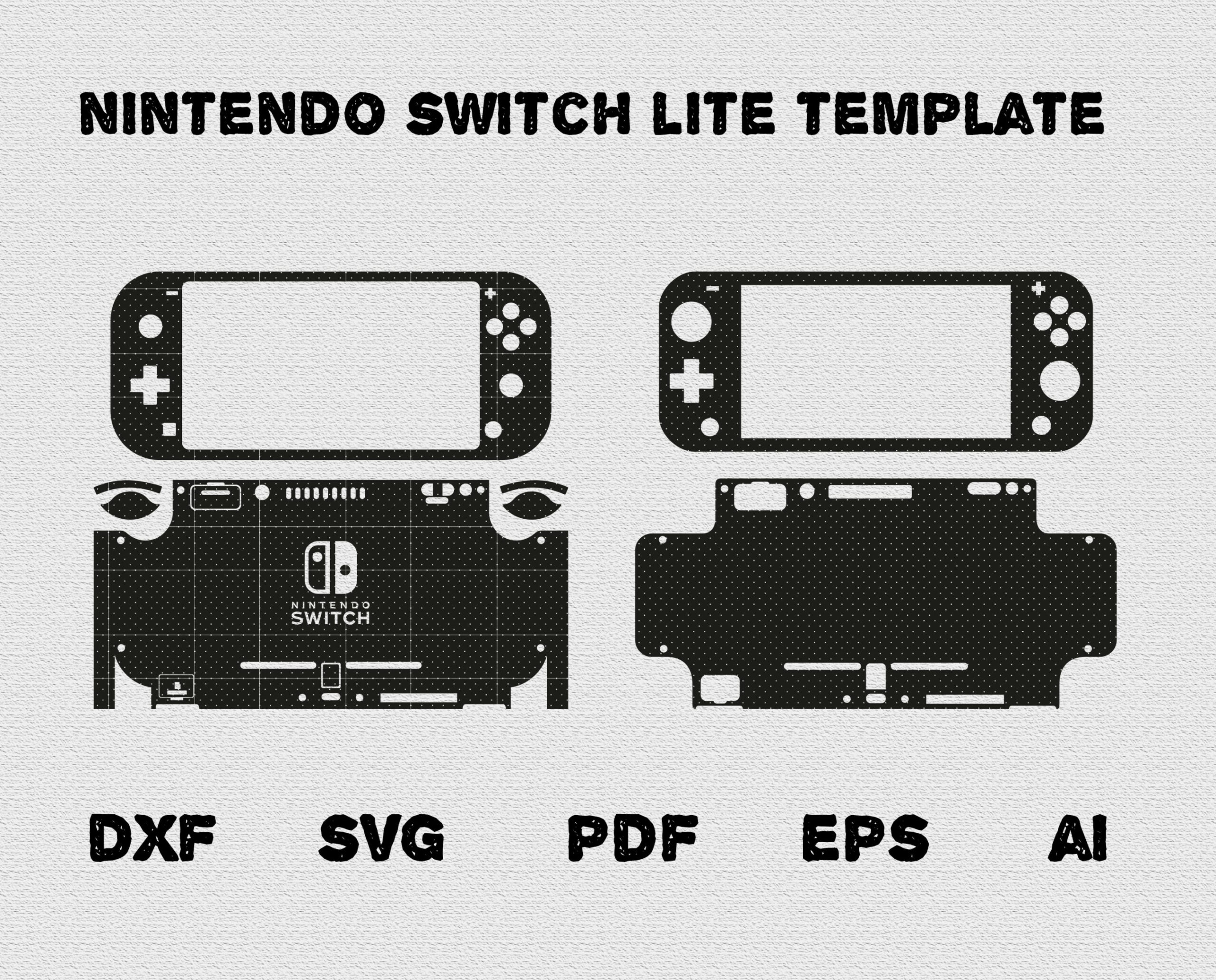 Nintendo Switch Lite Skin Template SVG Plotterdatei, Nintendo Switch lite  Konsole, Skin Plottervorlage