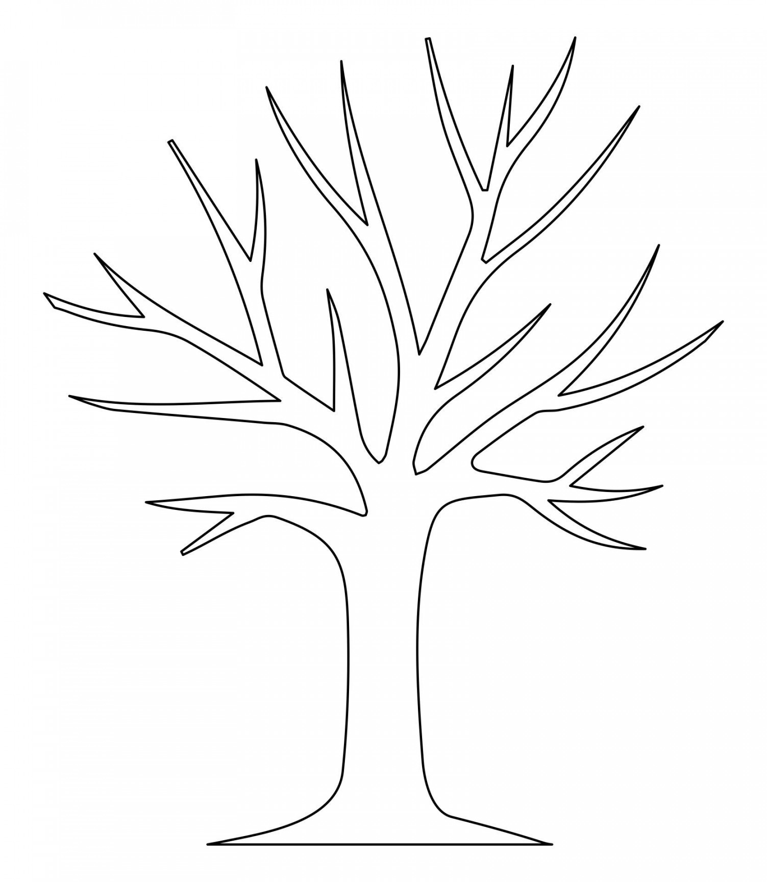 Printable Tree Pattern With Branches  Tree drawing simple, Tree