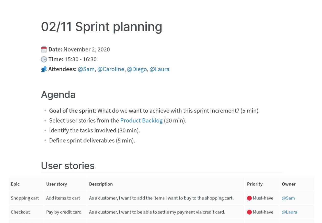 Sprint Planning Meeting: Tools and Templates