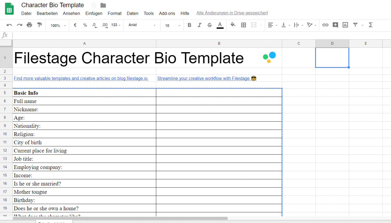 The Ultimate Character Bio Template  + Questions & Attributes