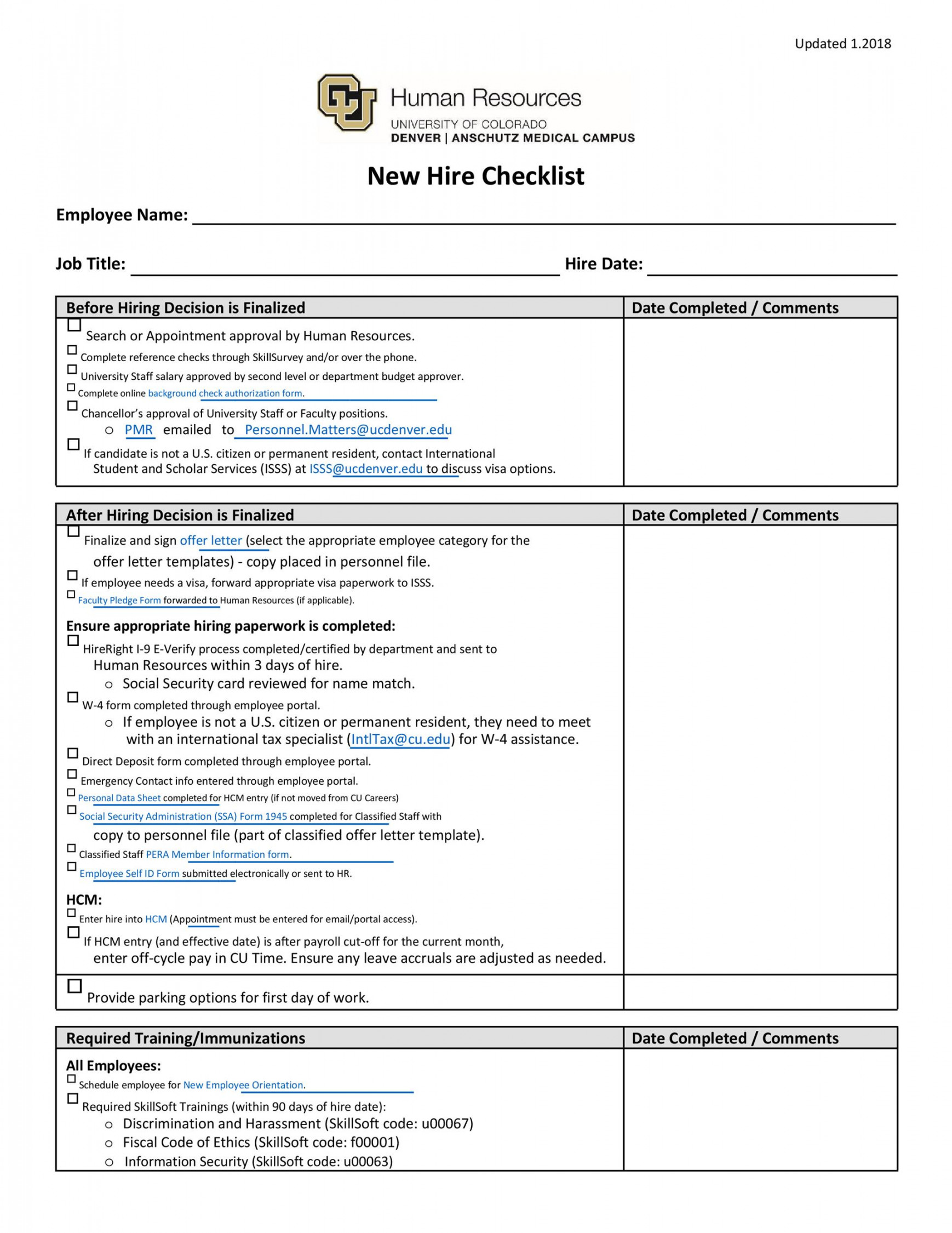 Useful New Hire Checklist Templates & Forms ᐅ TemplateLab