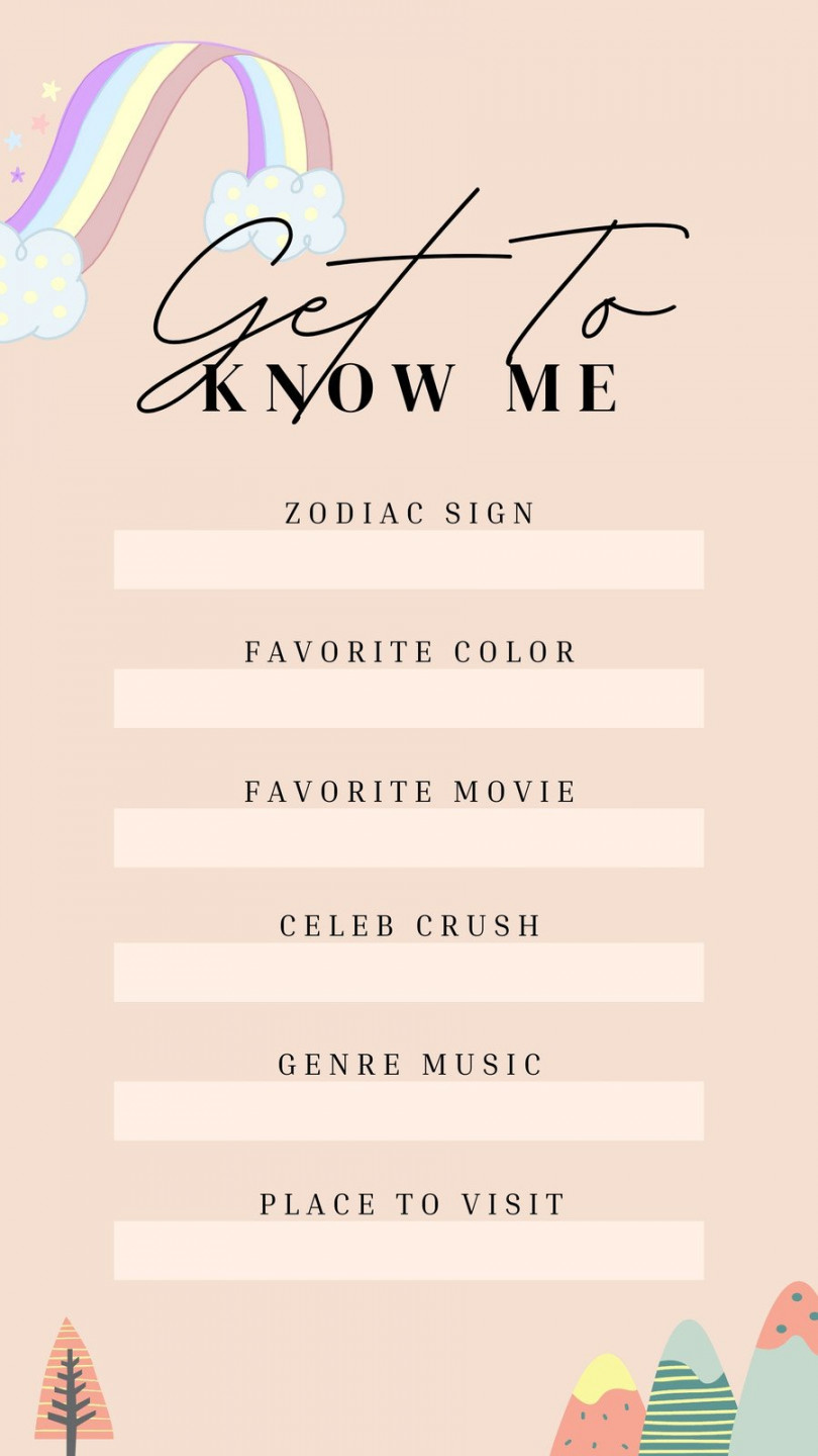 Free and customizable get to know me templates