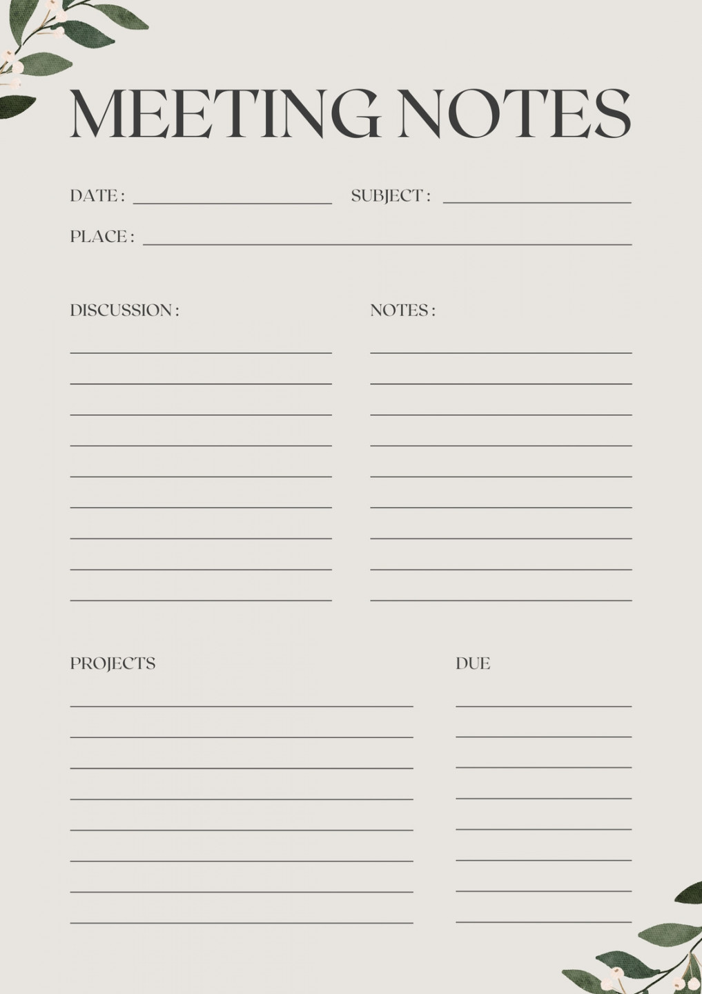 Free, editable, printable meeting minutes templates  Canva