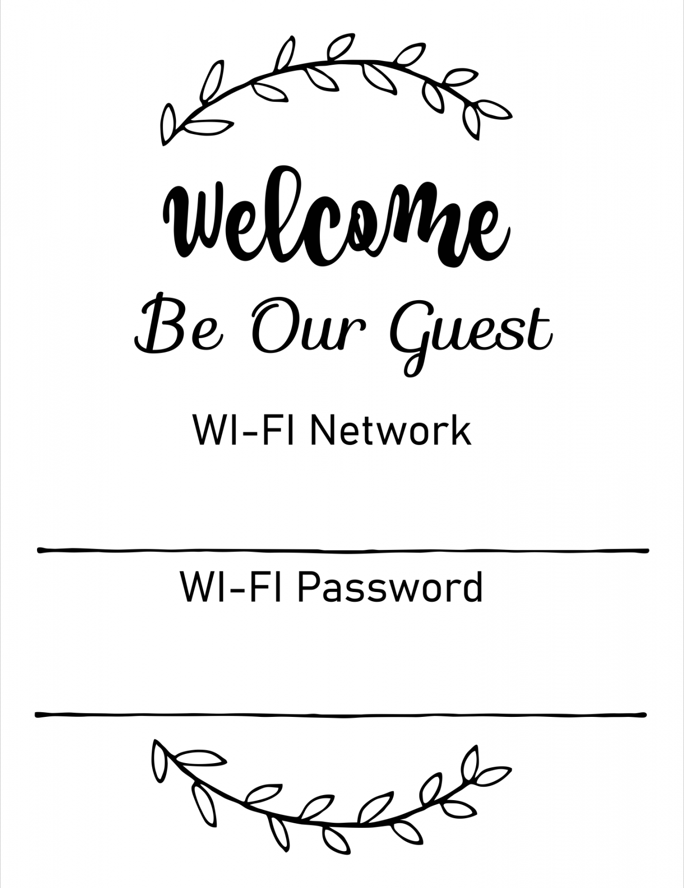 Free Guest Wifi Printables Welcome Your Guests In Style, % OFF