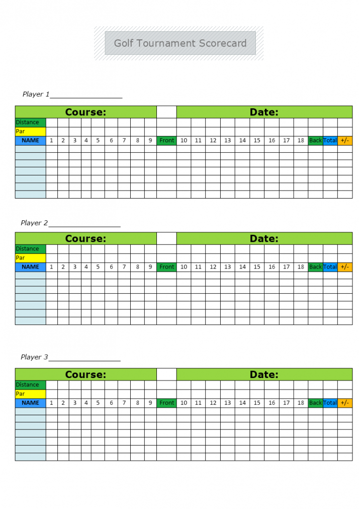 Golf Tournament Scorecard Template  MyDraw