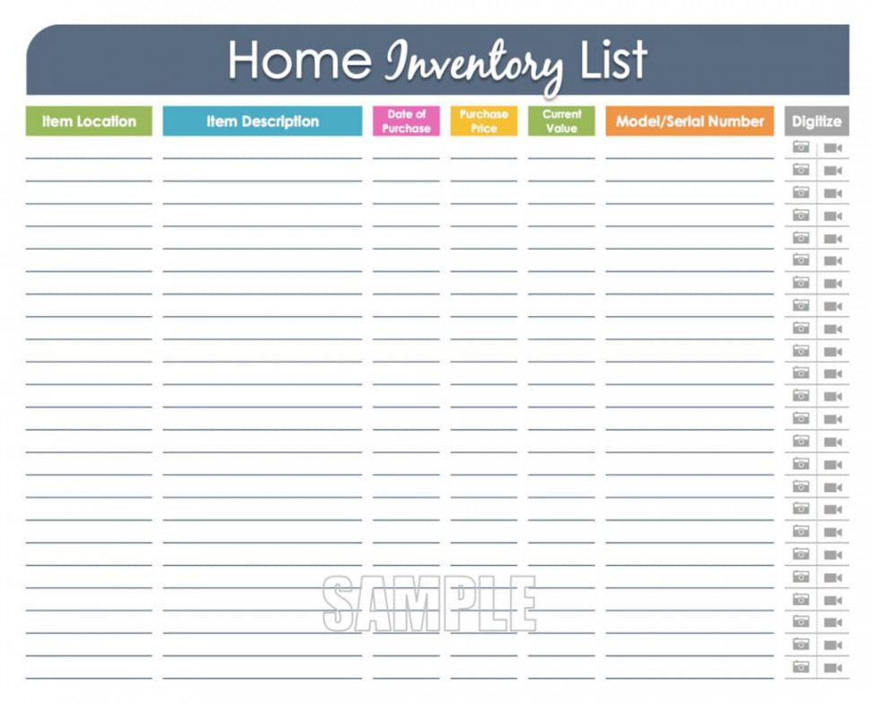 Home Inventory Organizing Printable Fillable Household - Etsy