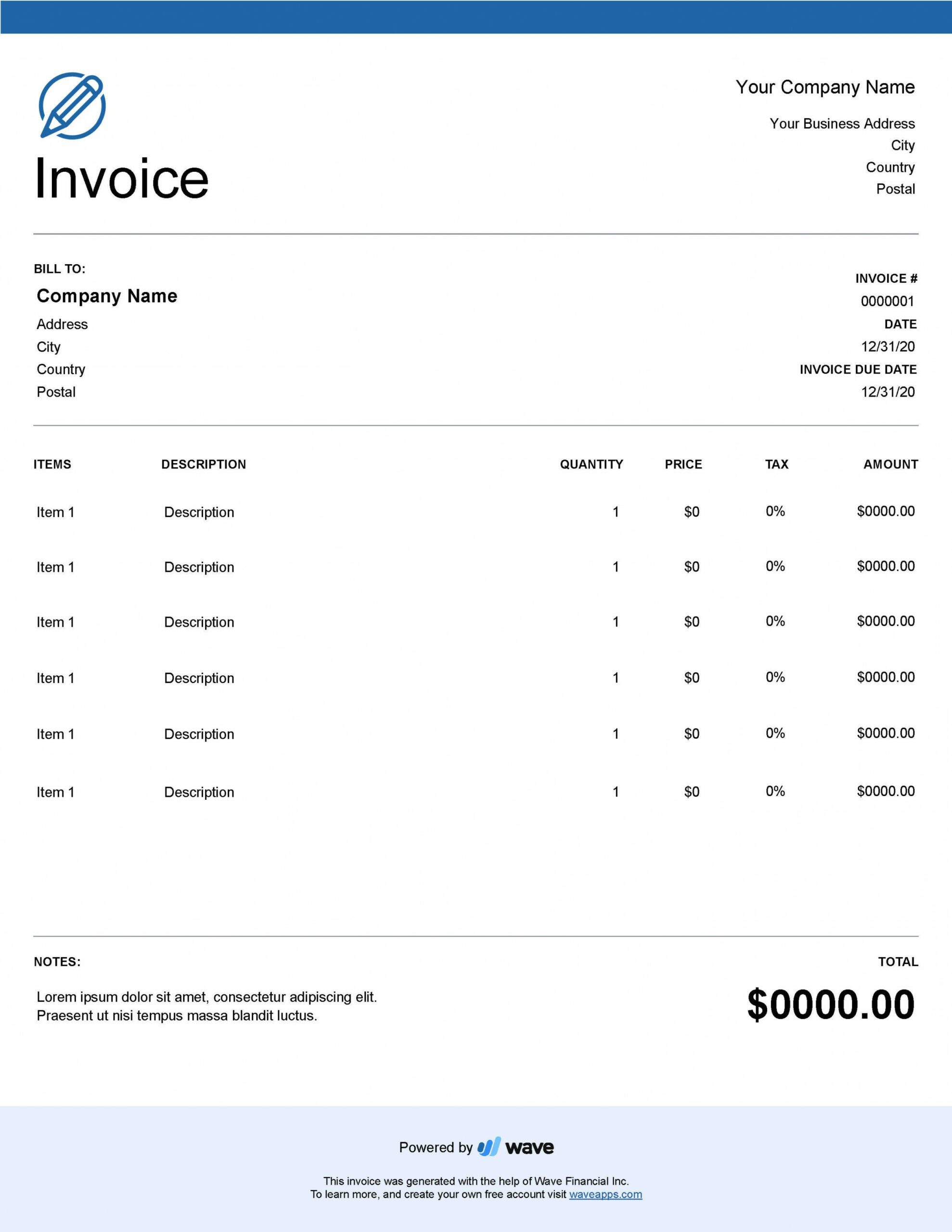 Logo Design Invoice Template - Free Download