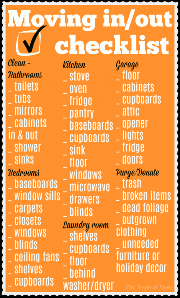 Move in Move Out Cleaning Checklist for Tenants and Landlords