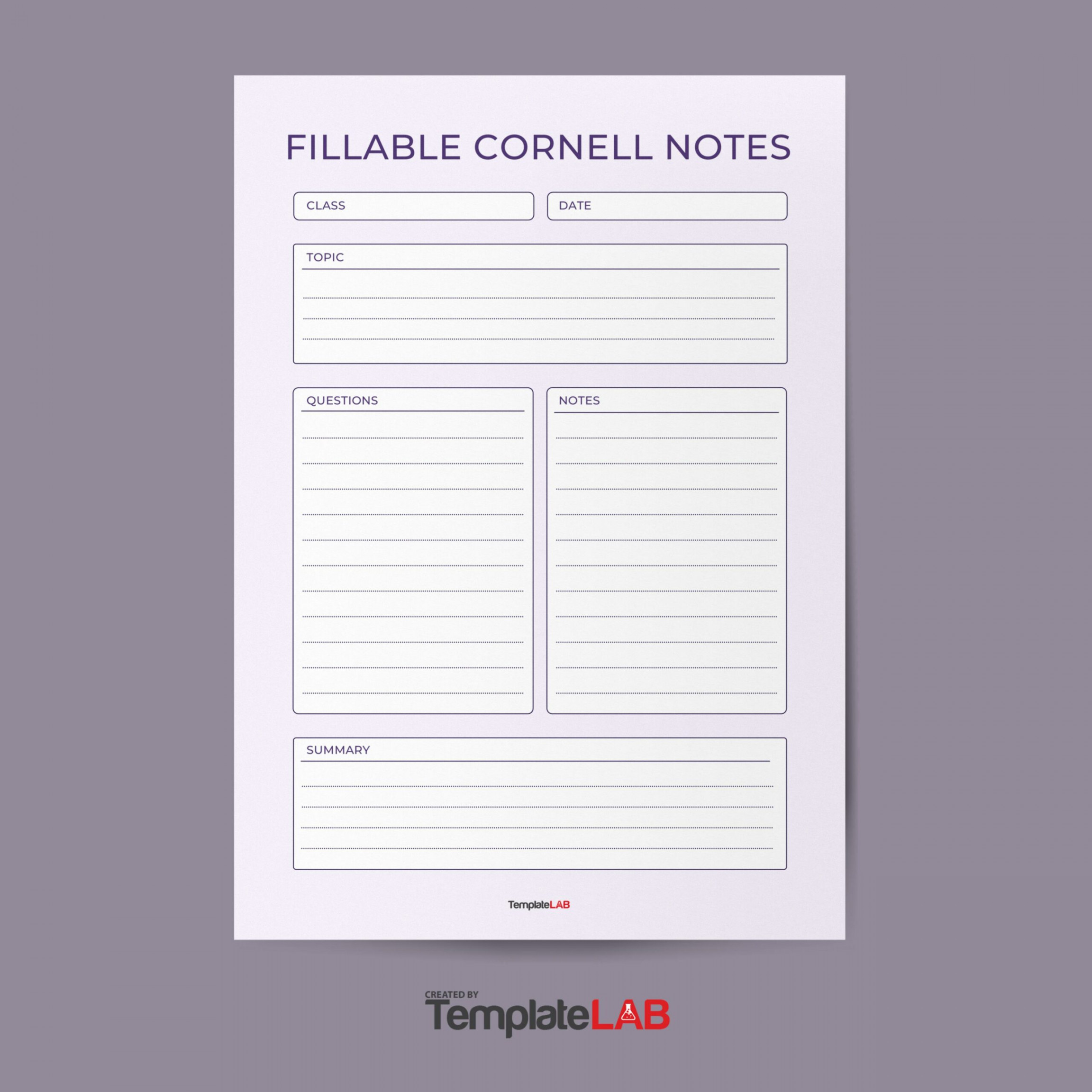 Printable Cornell Notes Templates [Word, Excel, PDF]