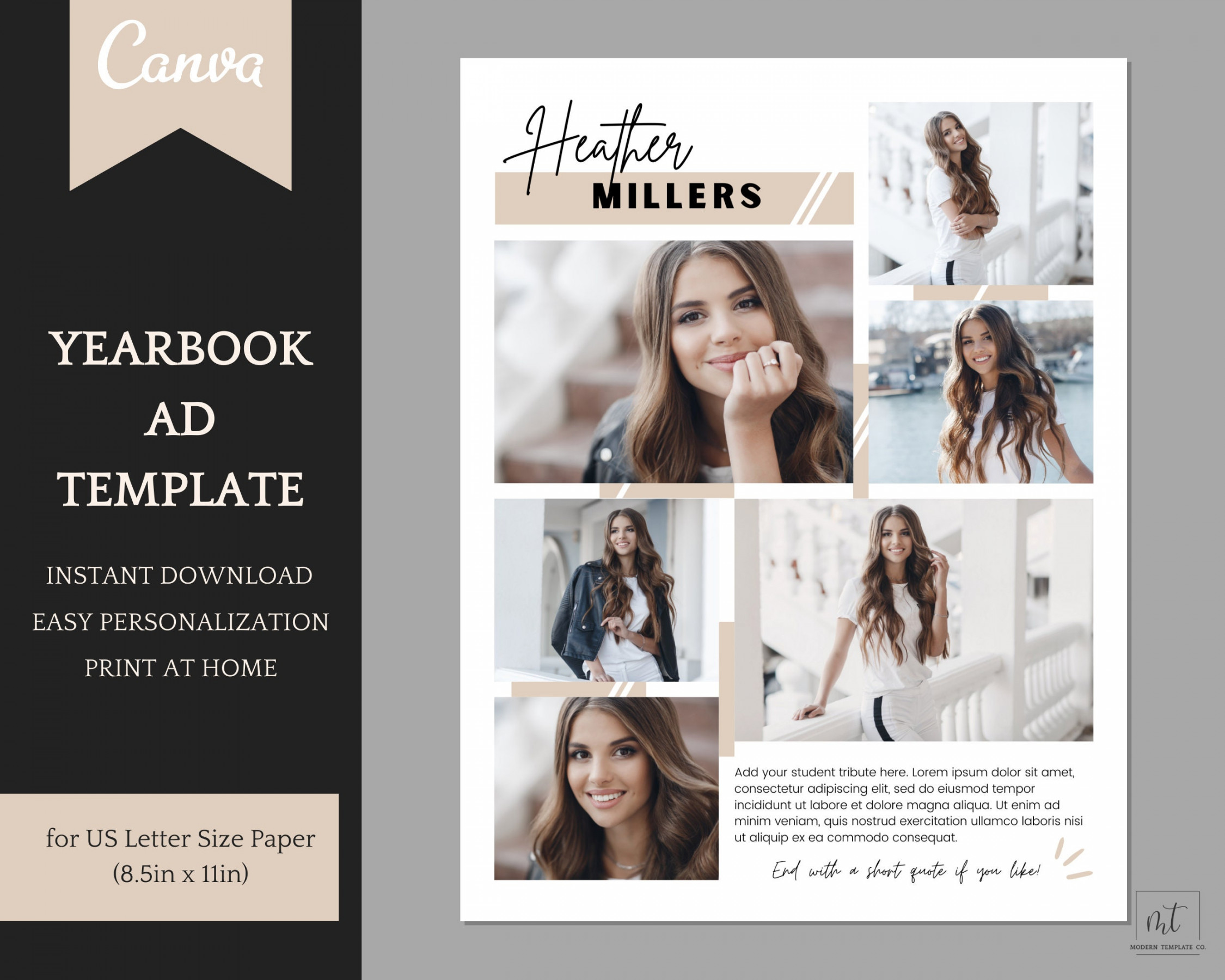 Senior Yearbook Ad Template Elegant Full Page Graduation - Etsy