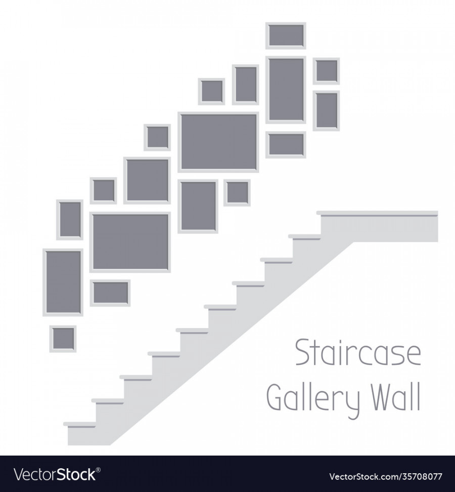 Staircase gallery wall template Royalty Free Vector Image