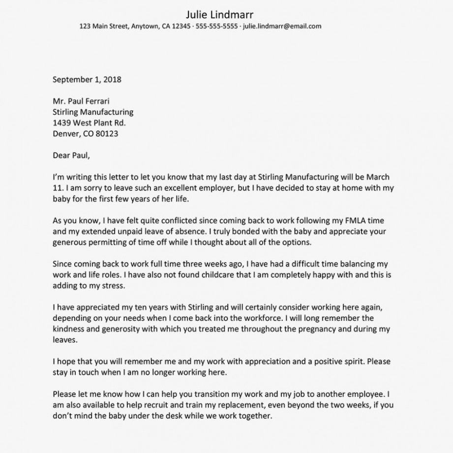 Teacher Resignation Letter To Parents Sample  Encouraged to help