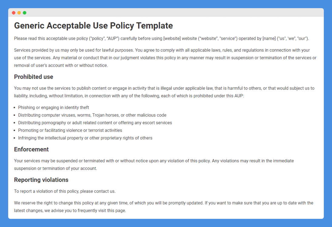 Acceptable Use Policy Template & Examples [Free Download]