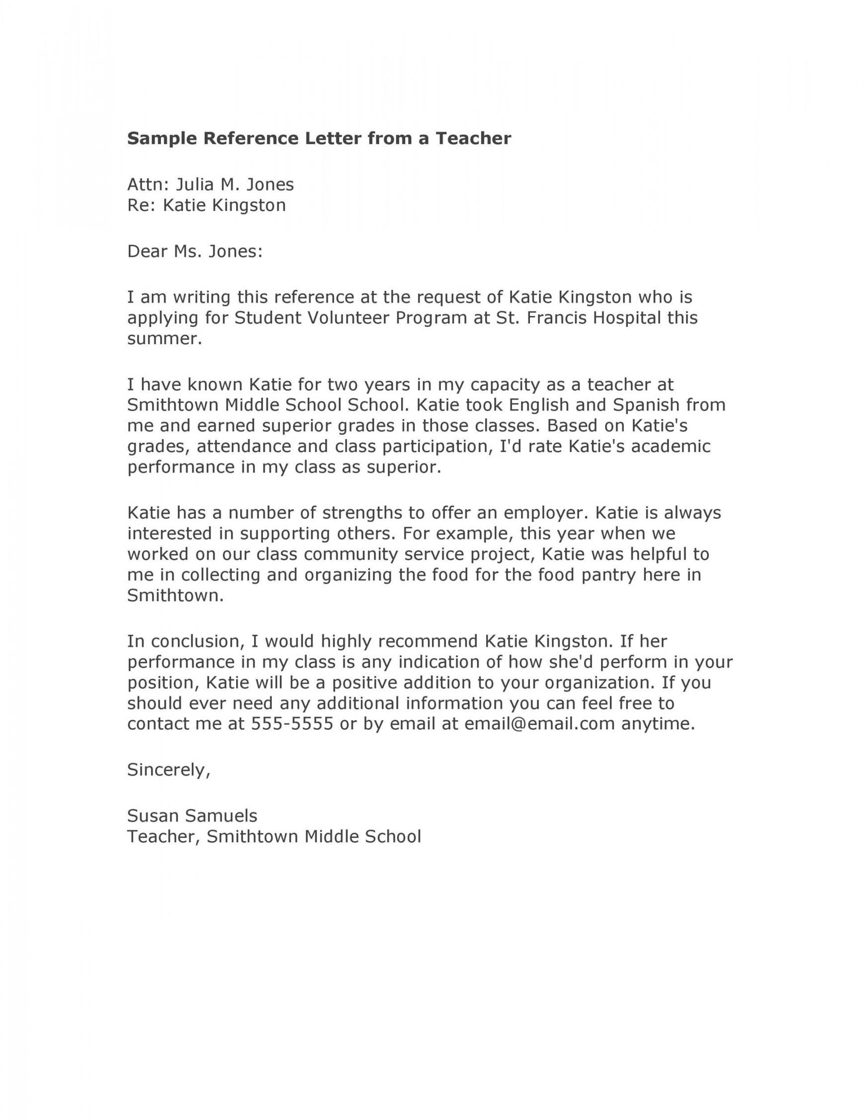 Amazing Recommendation Letters For Student From Teacher