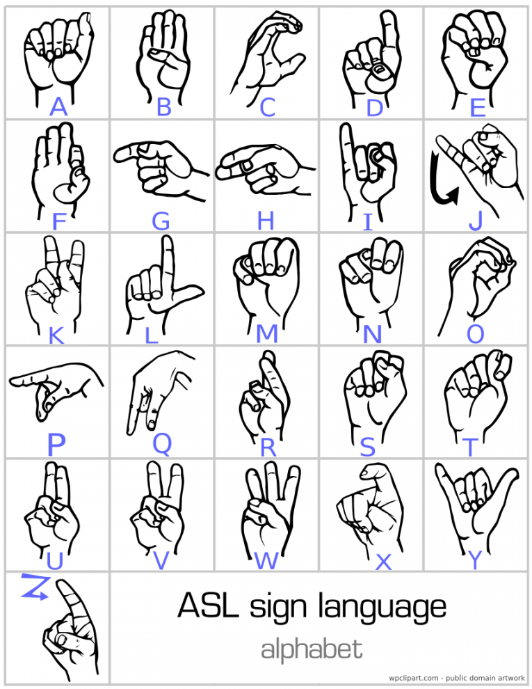 American Sign Language Alphabet  Sign language alphabet, Sign