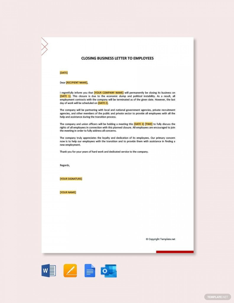 Business Closing Letter - Download in Word, Google Docs, PDF