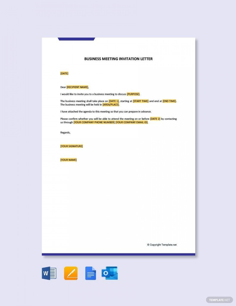 Business Meeting Invitation Letter - Download in Word, Google Docs