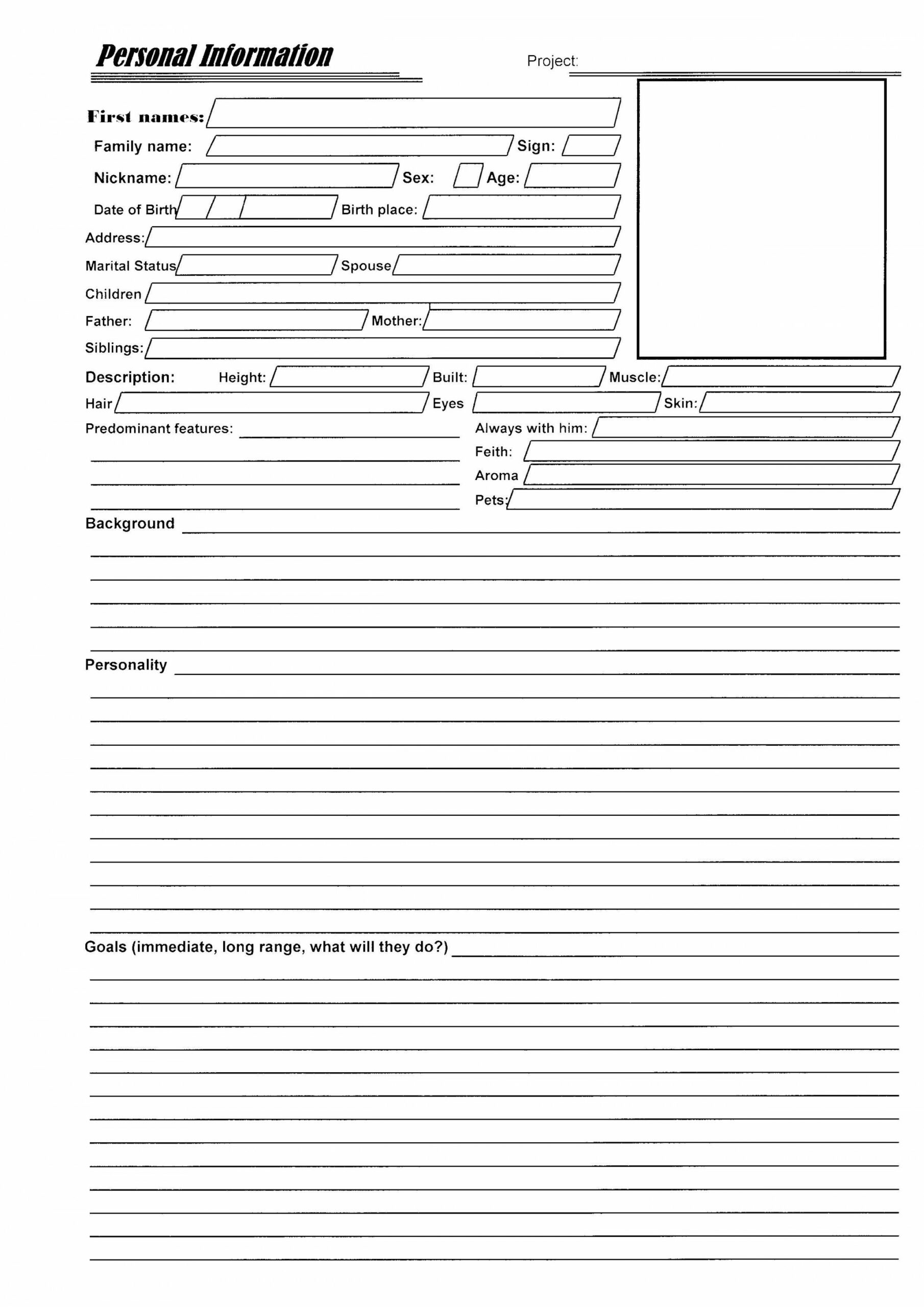 Character sheet template, Character sheet writing, Character sheet