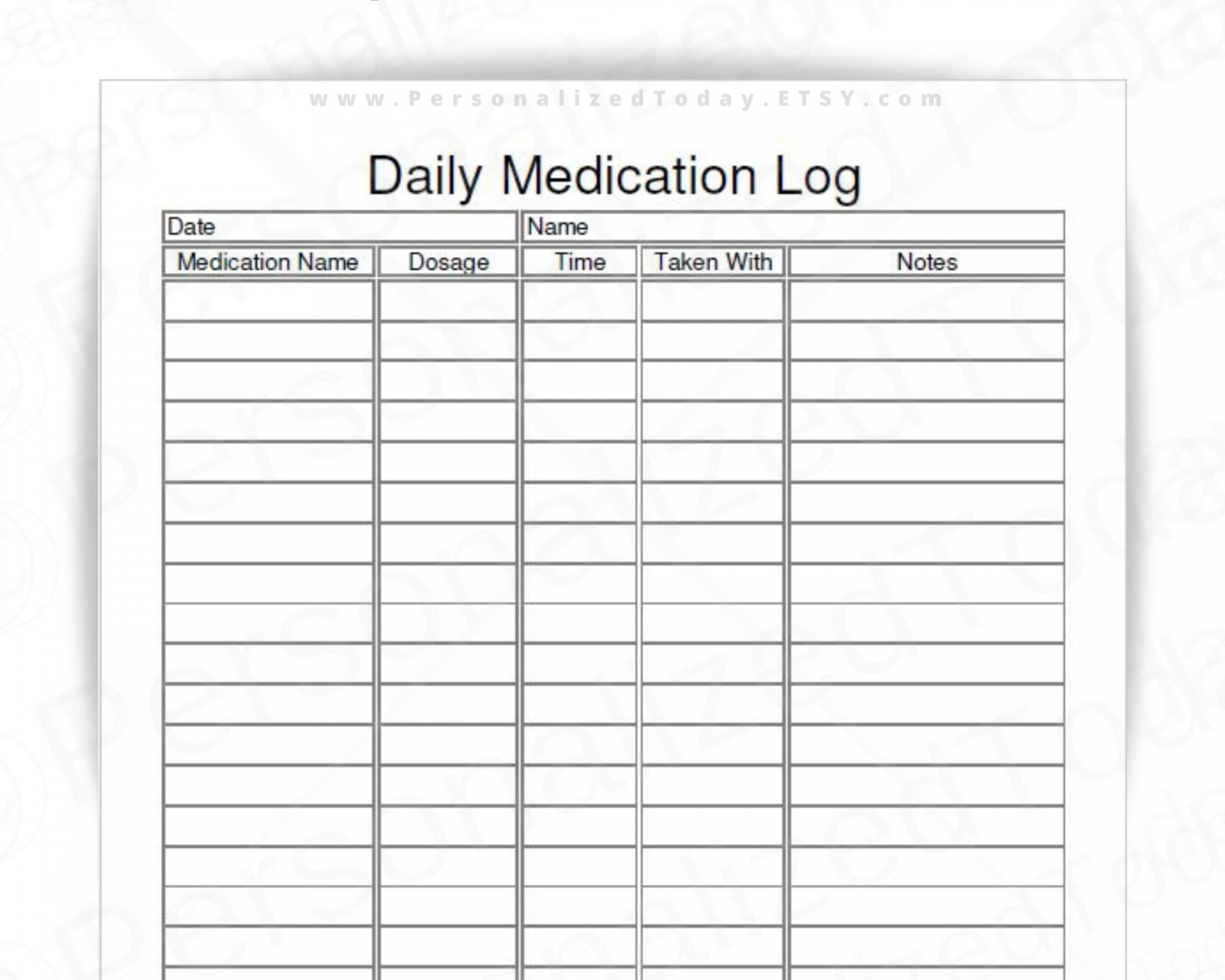 Daily Medication Tracker Fillable and Printable PDF Digital - Etsy