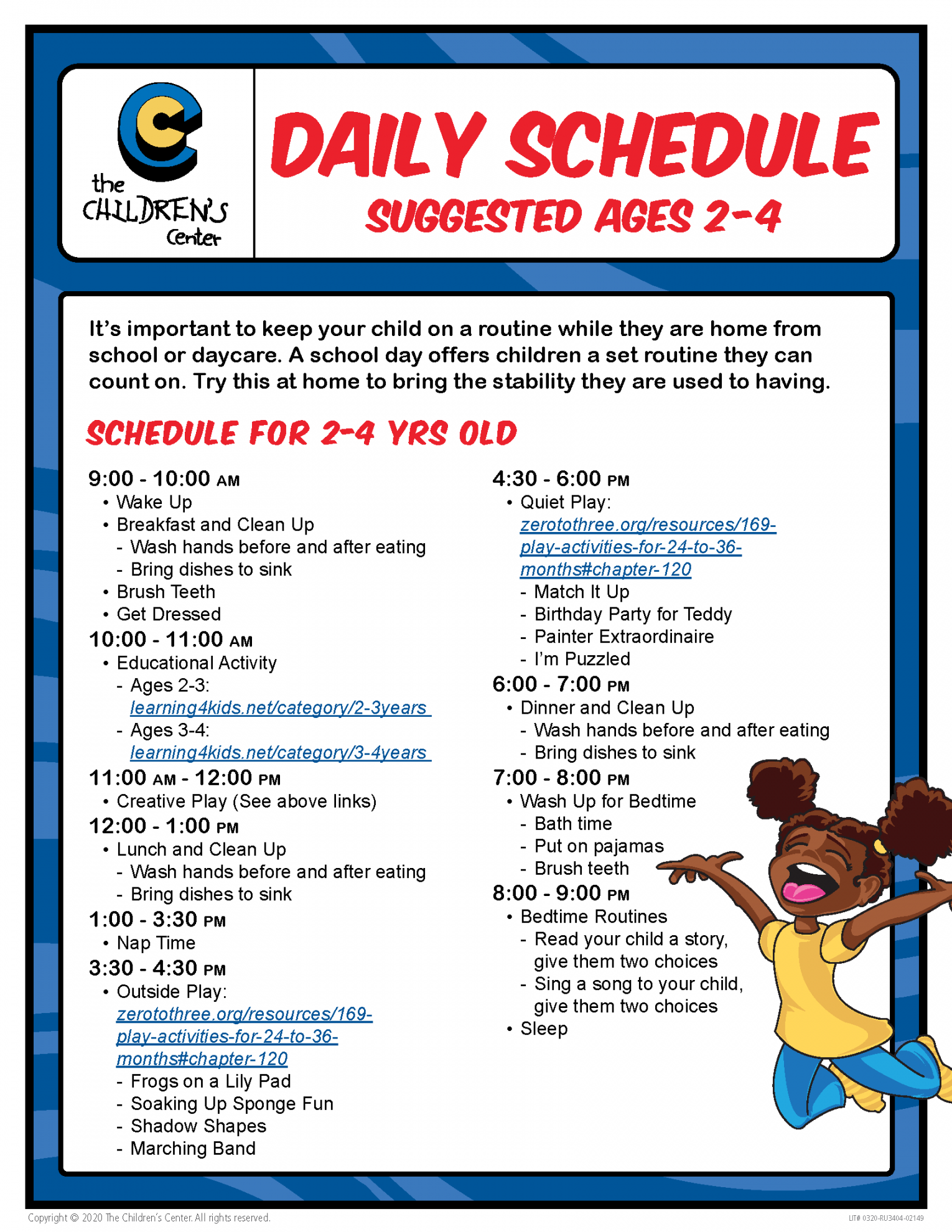 Daily Schedule • Ages - - The Children