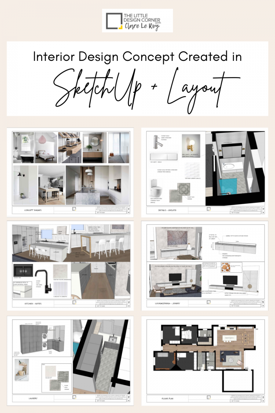 Design Concept Example in SketchUp + Layout — The Little Design Corner