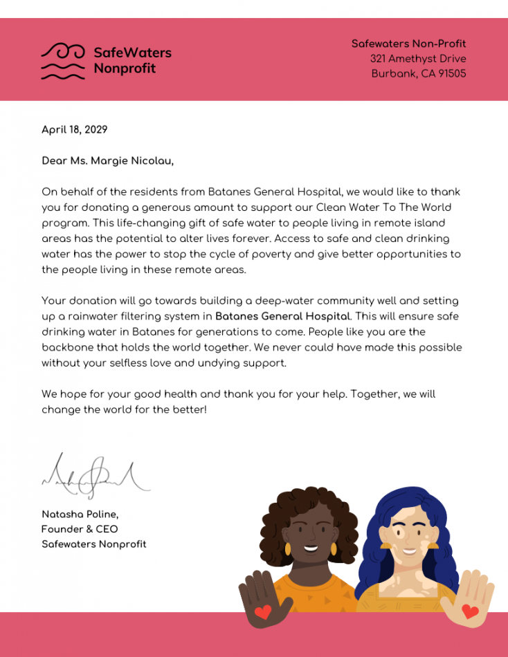 Donation Thank You Letter Examples - Venngage