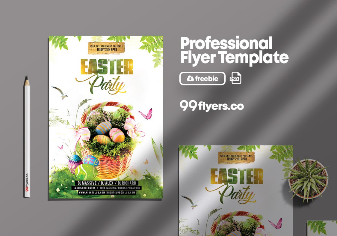 Easter Party Flyer Free PSD Template - Flyers