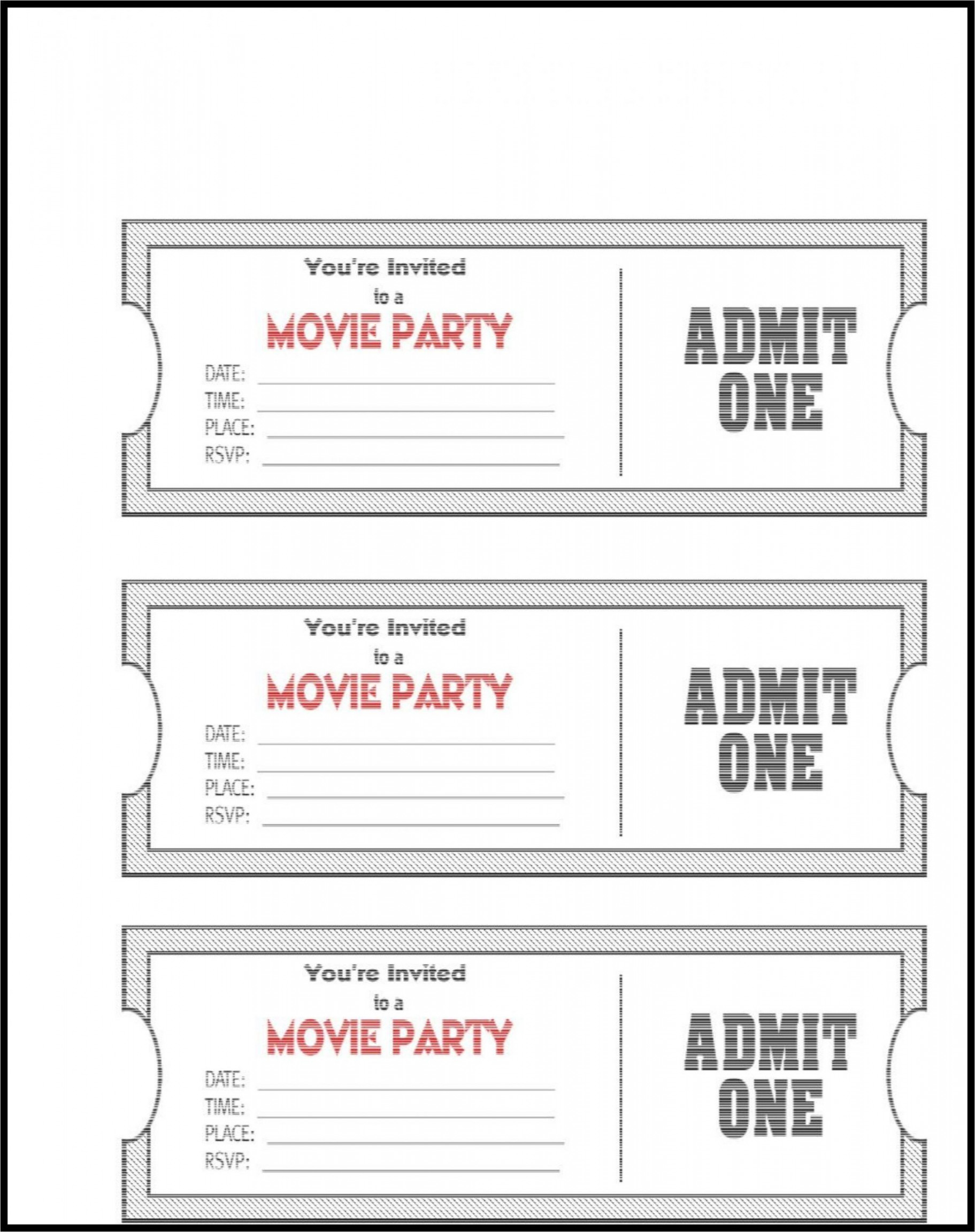 + Editable Ticket Template Free  Ticket template free, Movie