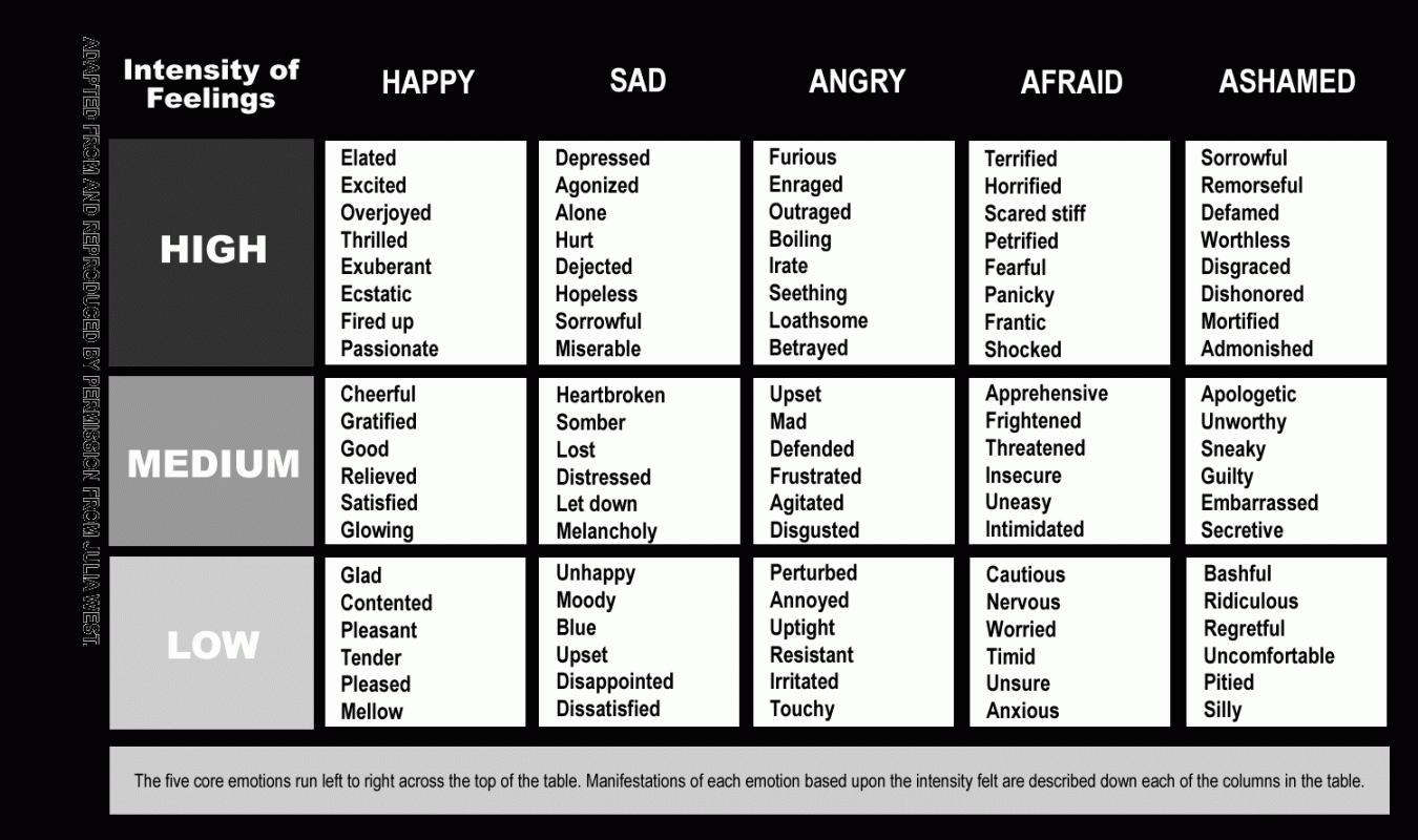 Emotions and Feelings Charts