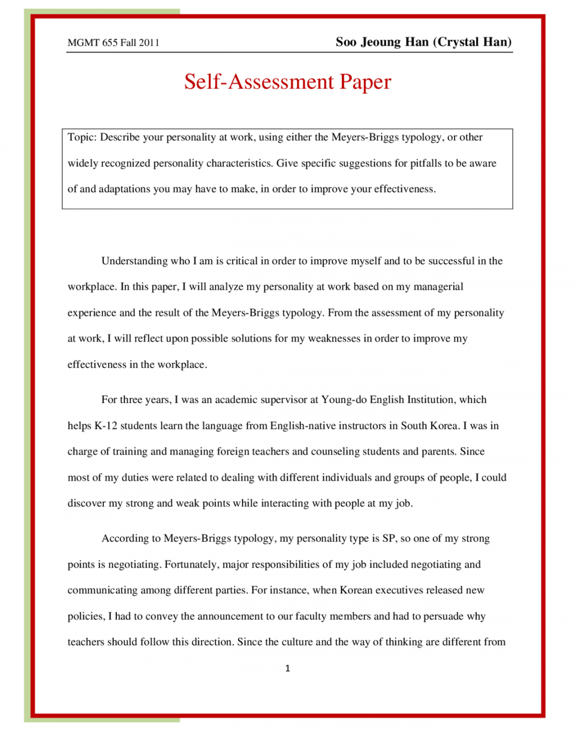 Employee-self-evaluation-essay-example