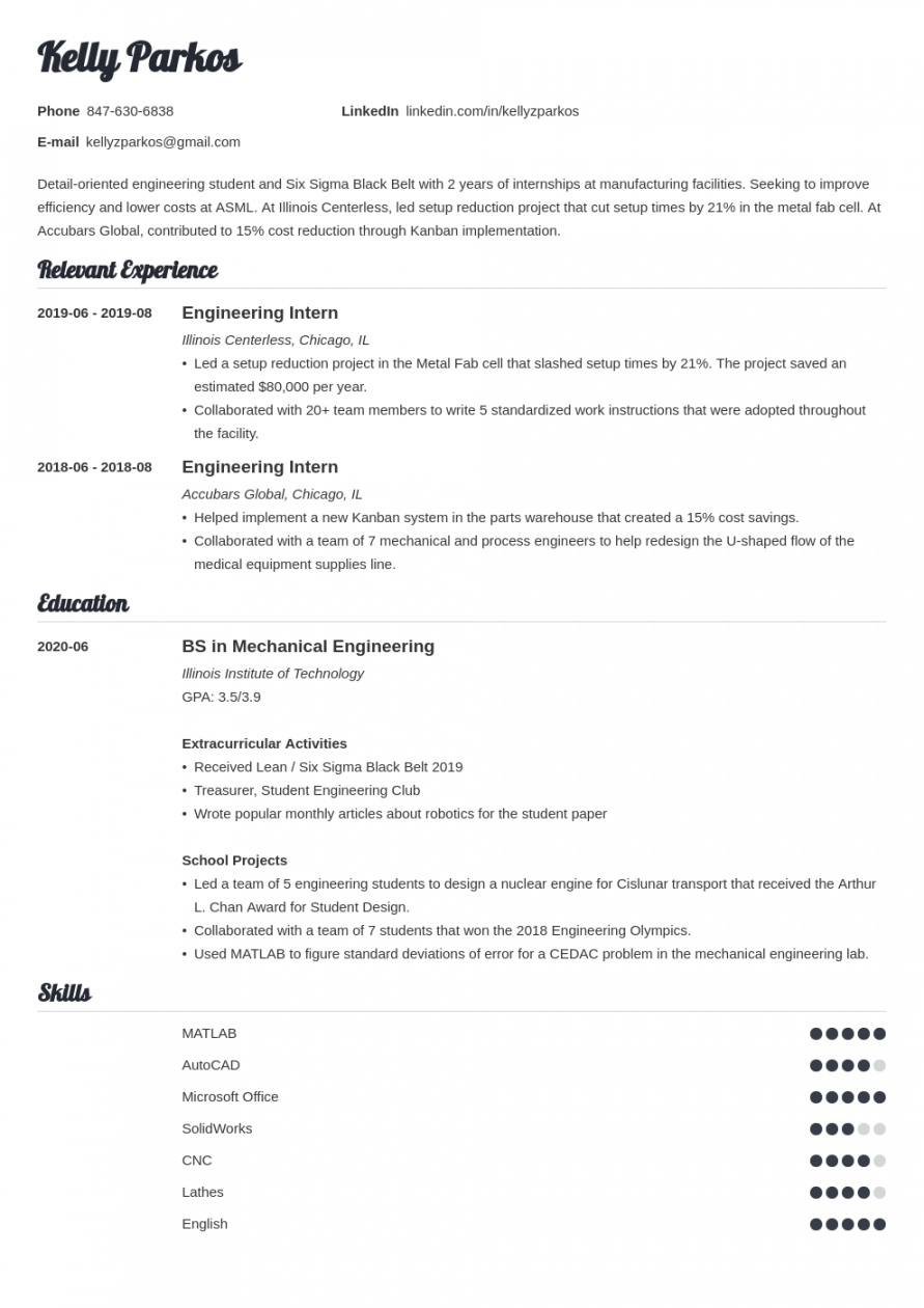 Engineering Student Resume: Examples and Guide [+ Tips]