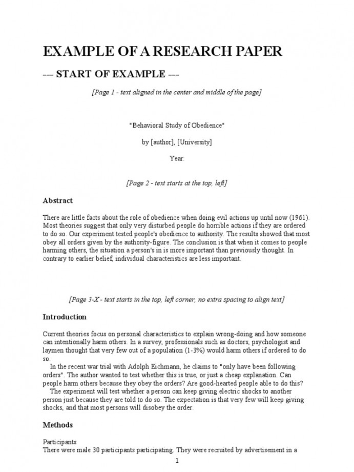 Example of A Research Paper  PDF