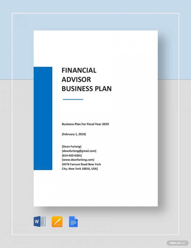 Financial Advisor Business Plan Template - Download in Word