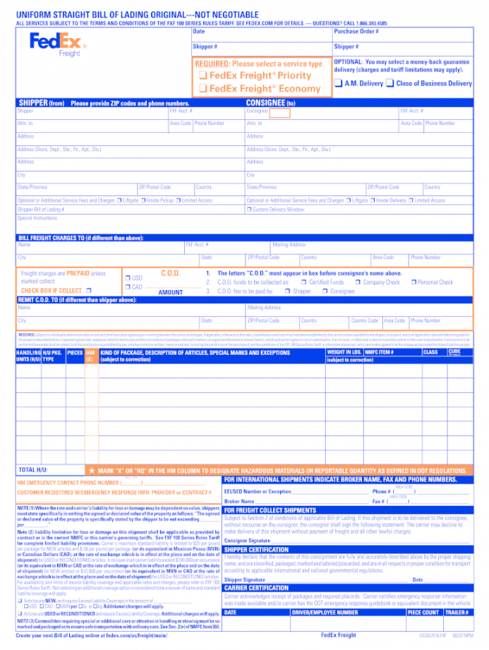 - Form FedEx COFill Online, Printable, Fillable, Blank